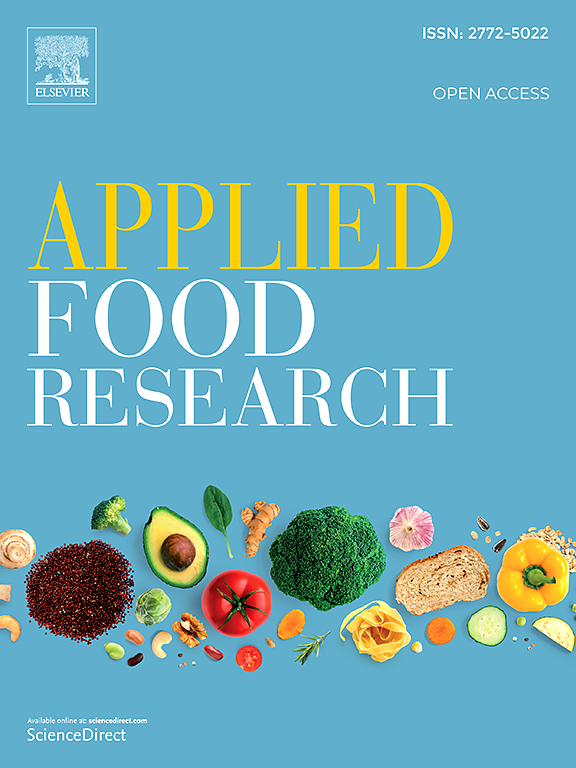 Go to journal home page - Applied Food Research